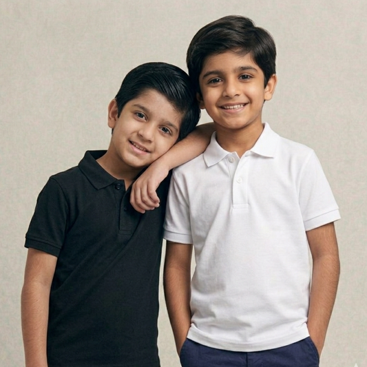 Black & White Plain Polo