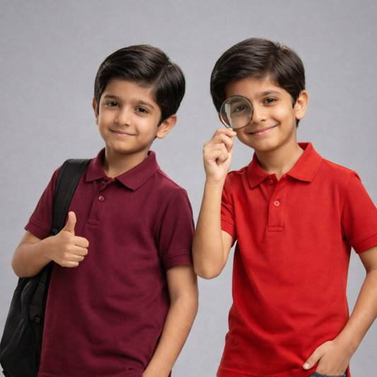 Maroon & Red Plain Polo