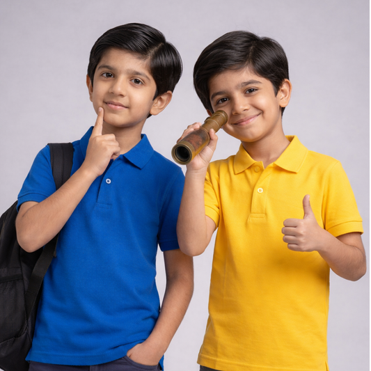 Royal Blue & Yellow Plain Polo